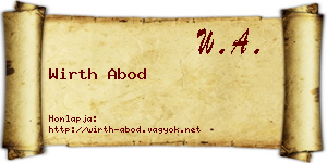 Wirth Abod névjegykártya